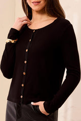 Wear Two Ways Button-Front Knit Top in Black - view 1