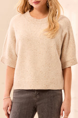 Lofty Extended-Sleeve Sweater in Heather Pashmina - view 1