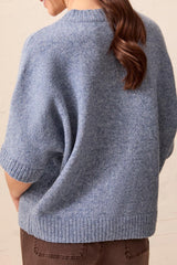 Lofty Extended-Sleeve Sweater in Heather Denim - view 2