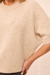 Lofty Extended-Sleeve Sweater in Heather Pashmina - view 3