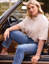 Audrey Barrel Jeans with Pearls and Stones in Stargazer - view 4