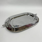 India Handicrafts Inc - Silver Bull Tray Oval