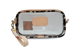 Clear Wristlet in Leopard Coated Canvas by Jon Hart Design