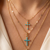 Joy Dravecky Francesca Cross Necklace in Turquoise
