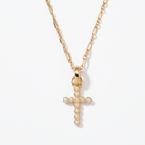 Joy Dravecky Francesca Cross Necklace in Pearl