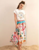 ME369 Alexa Florida Printed Midi Skirt — view 3