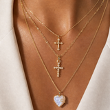 Joy Dravecky Francesca Cross Necklace in Pearl