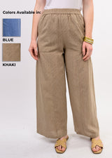 Wide Leg Stripe Pant in Blue