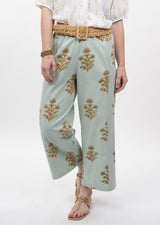 Print Barrel Pant in Aqua view 3