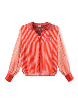 ME369 Sola Red Aura Puff-Sleeve Shirt — view 2