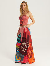 ME369 Blakely Red Aura Slip Skirt — view 4