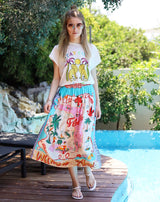 ME369 Alexa Florida Printed Midi Skirt — view 2