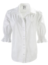 Sirena Smocked Sleeve Top in White