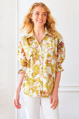 Sirena Blouson Sleeve Blouse in Fresco Floral