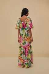 Farm Rio - Off-white Painted Flowers Maxi Dress