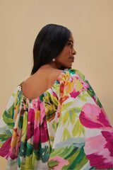 Farm Rio - Off-white Painted Flowers Maxi Dress