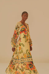 Farm Rio - Sand Delicate Garden Maxi Dress