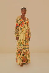 Farm Rio - Sand Delicate Garden Maxi Dress