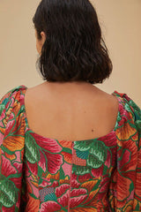 Farm Rio - Pink Spring Lenzing Ecovero Euroflax Mini Dress