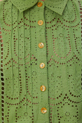 Farm Rio - Green Pineapple Eyelet Blouse