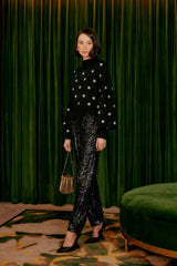 Farm Rio - Black Sequin Pajama Pants