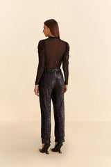 Farm Rio - Black Sequin Pajama Pants