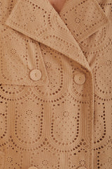Farm Rio - Khaki Pineapple Cotton Eyelet Trench Coat
