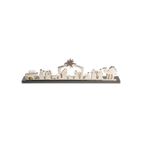 Jan Barboglio Estrella de Belen nickel plated nativity rail with star on a wood base with 6 candles