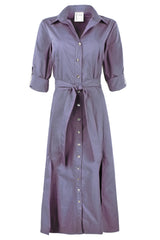 Laine Tie Front Long Dress in Opal Iridescent view 2