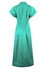 Long Rocky Shirt Dress in Kelly Green view 2
