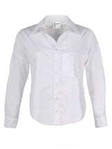 Andie Cropped Silky Poplin Shirt in White view 2