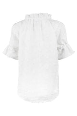 Crosby Top in White 3D Flowers view 2