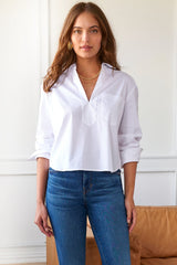 Joni Popover Blouse in White view 3