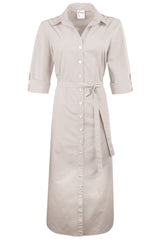 Alex Long Shirt Dress in Sand Typewriter Cloth view 2