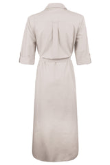 Alex Long Shirt Dress in Sand Typewriter Cloth view 3