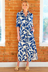 Alex Long Shirt Dress in Branching Out Print