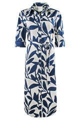 Alex Long Shirt Dress in Branching Out Print view 2