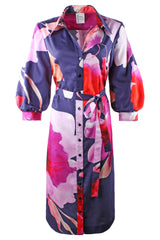 Clementine Midi Shirt Dress in Flower Bomb view 2