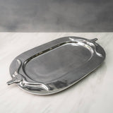 India Handicrafts Inc - Silver Bull Tray Oval