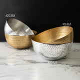 India Handicrafts Inc - Golden Hammered Aluminum Bowl