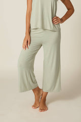 Faceplant Dreams - Wide-leg Capri Pant: Aqua Mist / Large