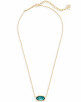 Elisa Gold Pendant Necklace in London Blue Glass view 2