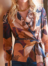 Juno Top in Etruscan Scroll by Finley Shirts - detail crop