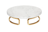India Handicrafts Inc - w Marble & Gold Rnd Cake Stand
