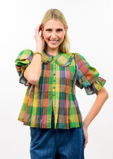 Blocks of Plaid Top in Multi view 3