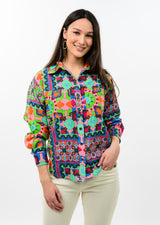 Patch Print Camp Shirt in Multi