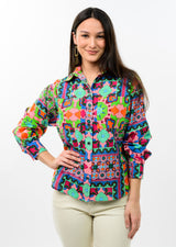 Patch Print Camp Shirt in Multi view 3