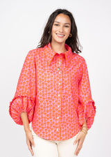 Puffy Daisy Top in Hot Pink