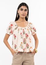 Smock and Block Top in Ivory view 3