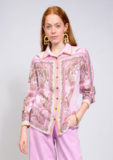 Paisley Border Shirt in Pink view 2
